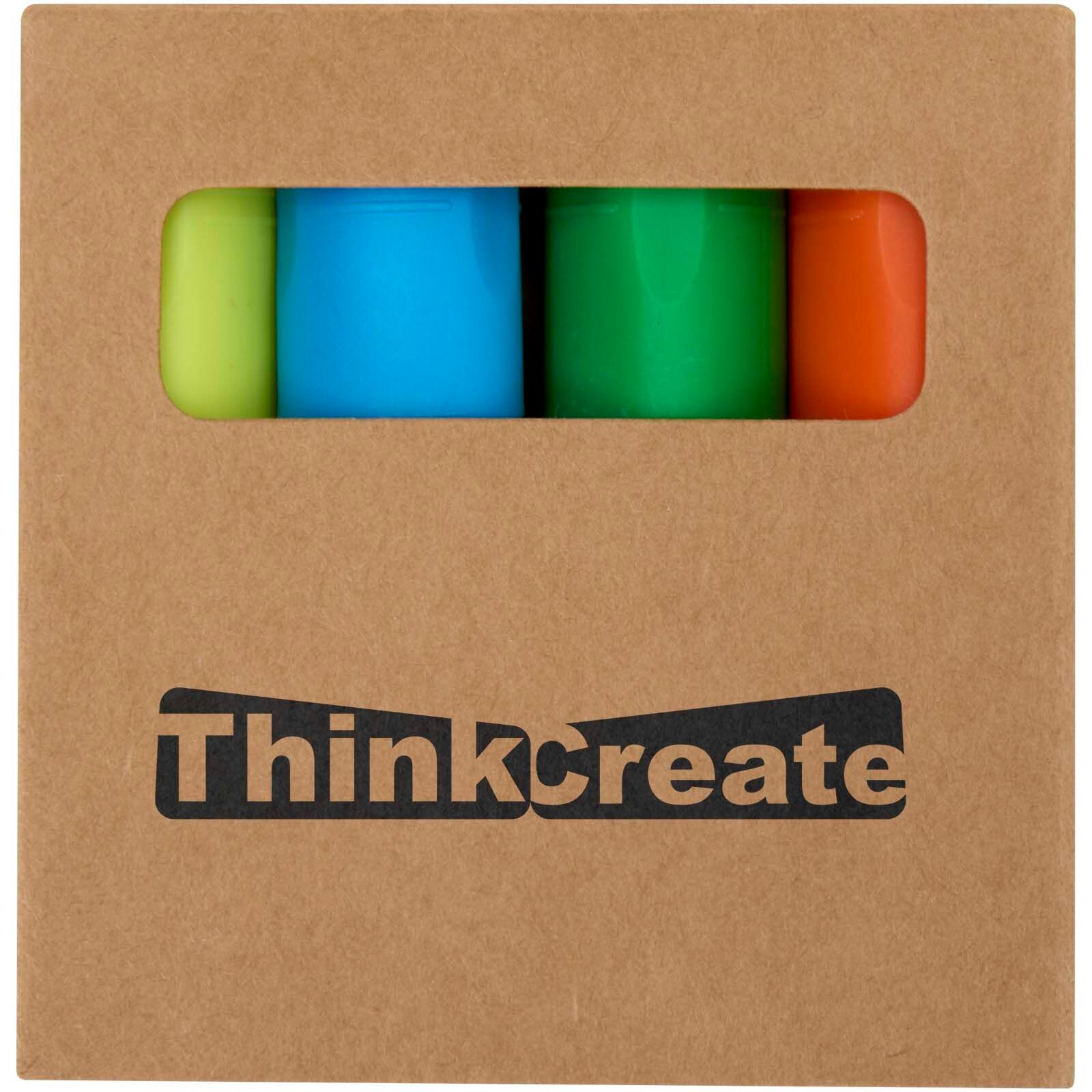 Mini Textmarker Set aus recyceltem Kunststoff - mehrfarbig-549