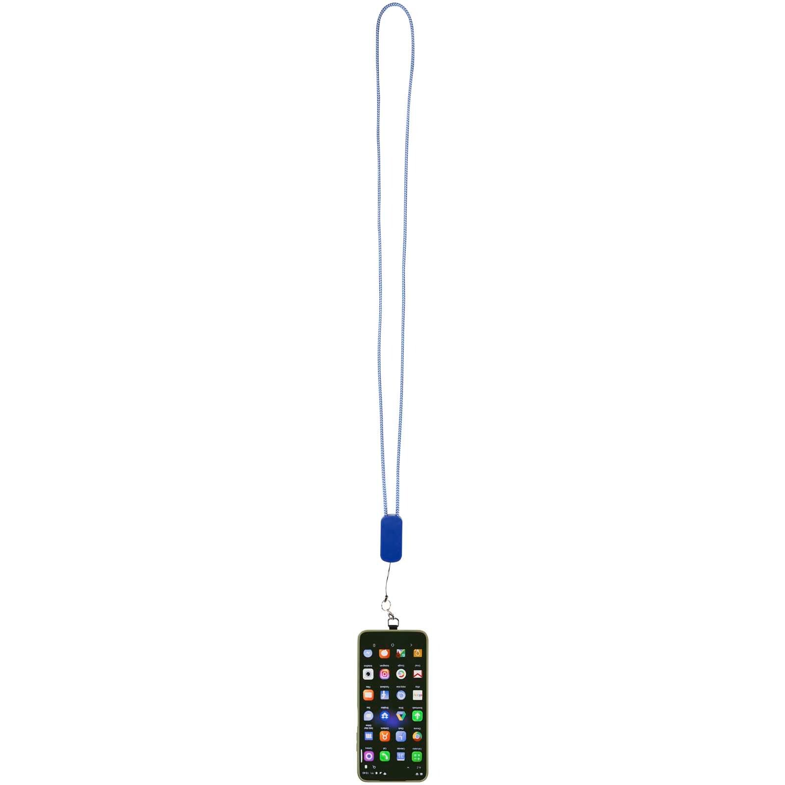 Anser Smartphone Lanyard aus recyceltem Kunststoff mit 27 W 5-in-1 integriertem Kabel - royalblau-373