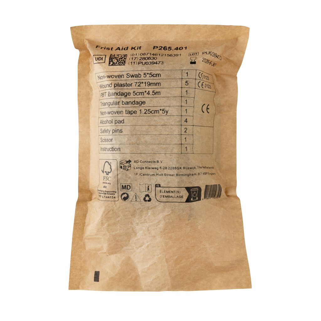 Kleines Erste-Hilfe-Set in RCS recycelter Nubuk-PU Tasche - schwarz-50