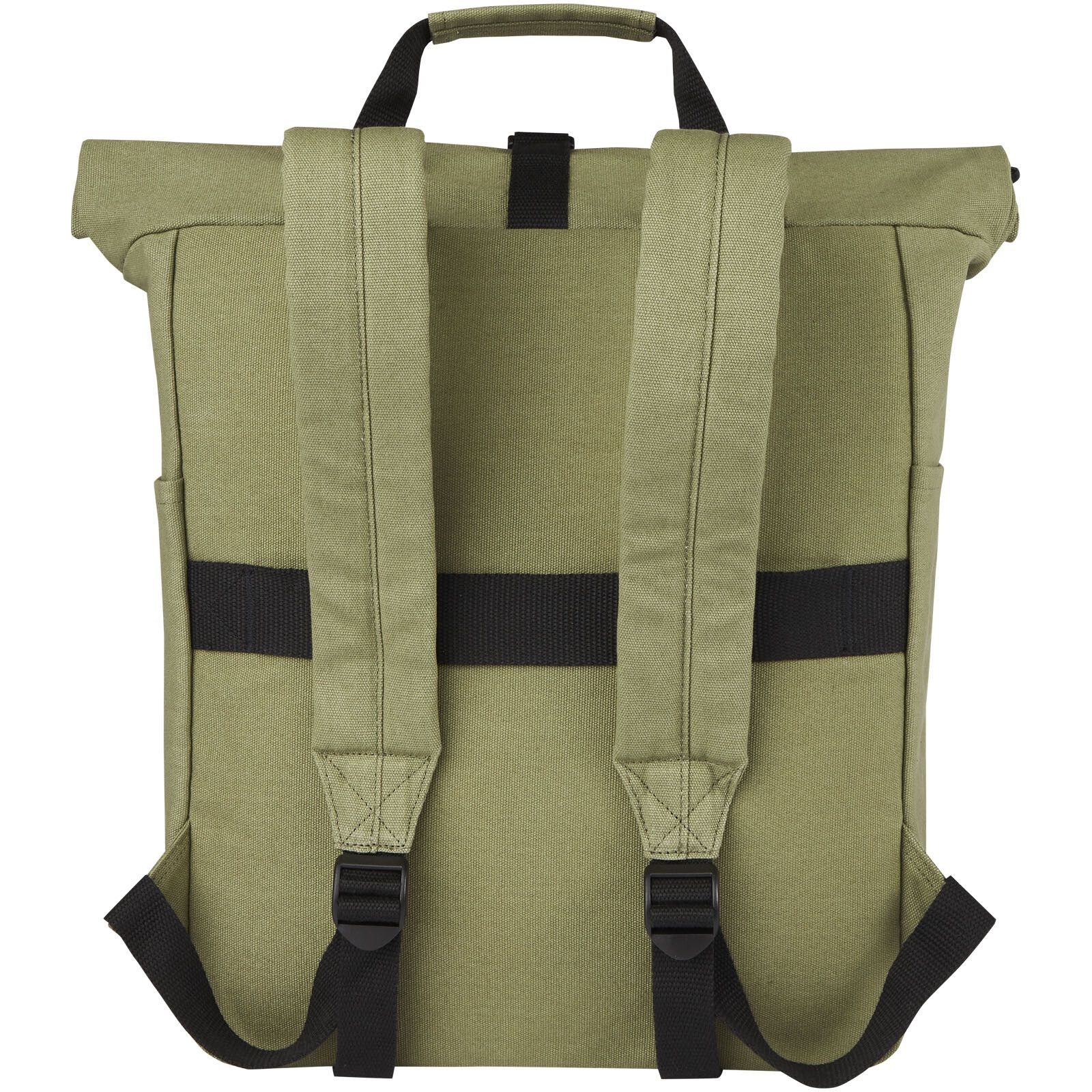 Joey 15" GRS Rolltop Laptoprucksack aus recyceltem Canvas 15 L - olive-402
