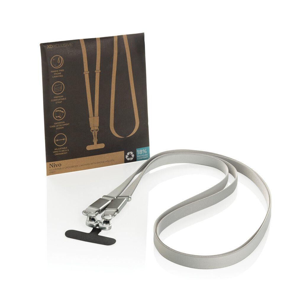 Nivo Crossbody-Handyband aus RCS recyceltem PET - grau-498
