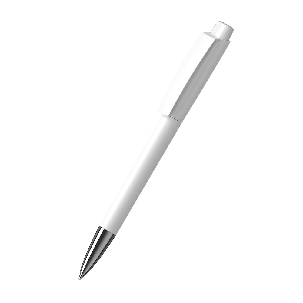 Druckkugelschreiber Zeno softtouch/high gloss Mn - softtouch weiss - weiss-784