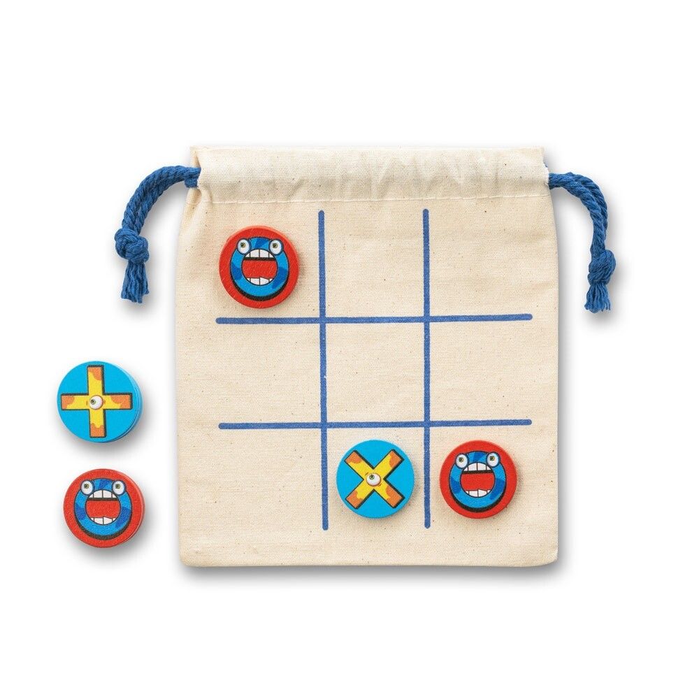 CROSSES Klassisches 3-Gewinnt-Spiel aus Sperrholz, 10 Teile - naturhell-471