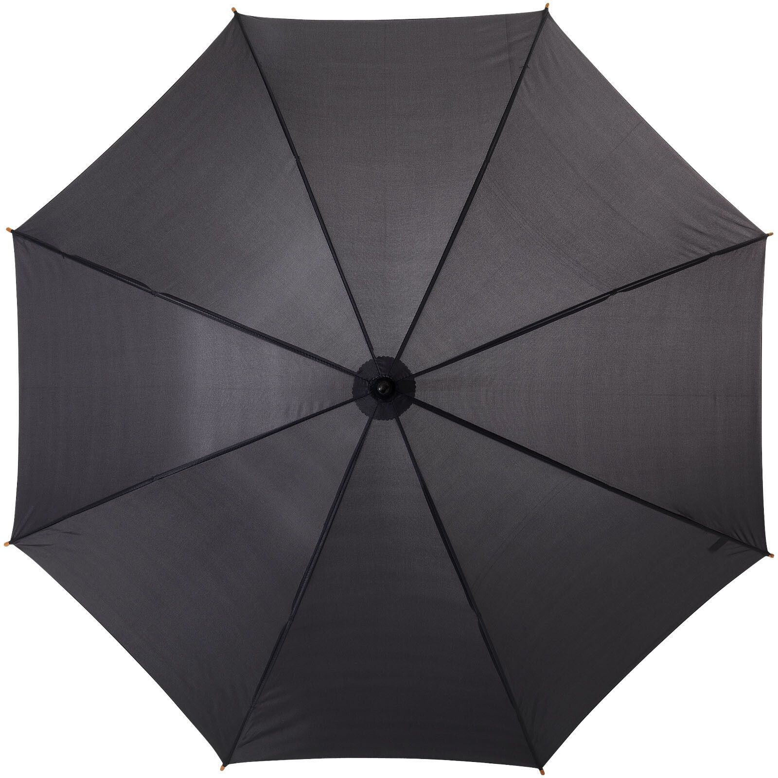 Jova 23" Regenschirm mit Holzstange und -griff - schwarz-870