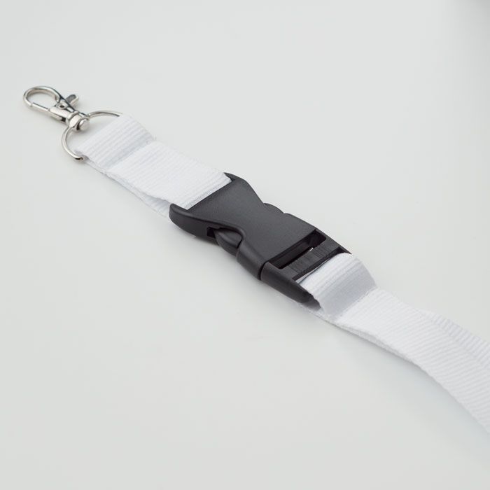Lanyard mit Metallkarabiner WIDE LANY - weiß-522