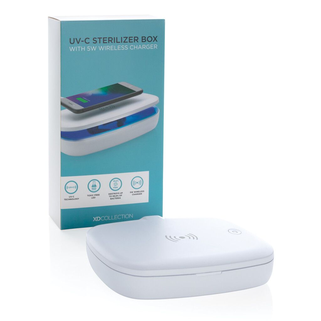 UV-C Sterilisations-Box mit 5W Wireless Charger - weiß-510