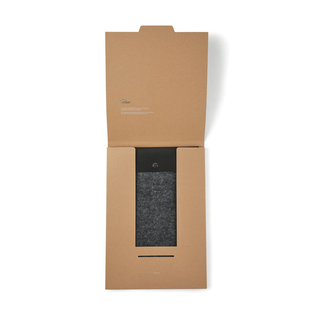 VINGA Albon 15" Laptop-Seeve aus GRS recyceltem Filz - schwarz-837