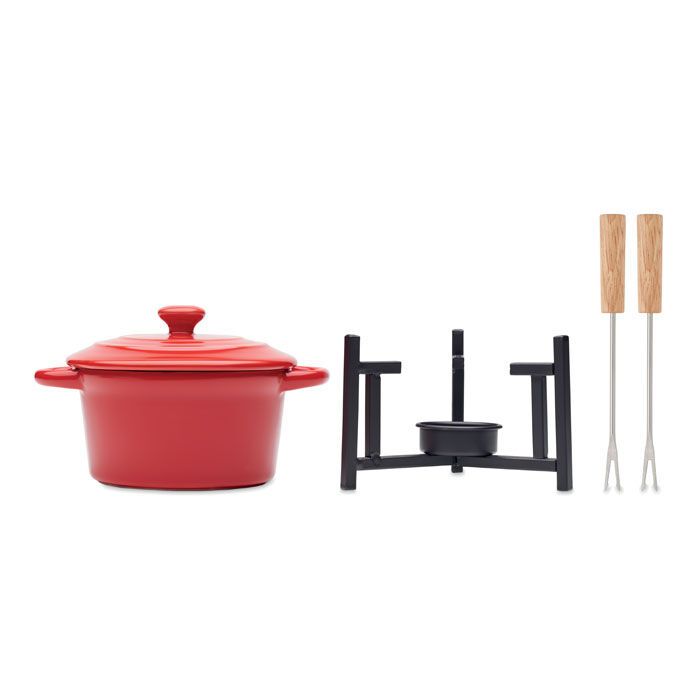 Keramik-Fondue-Set 300 ml BIG KASE - rot-211