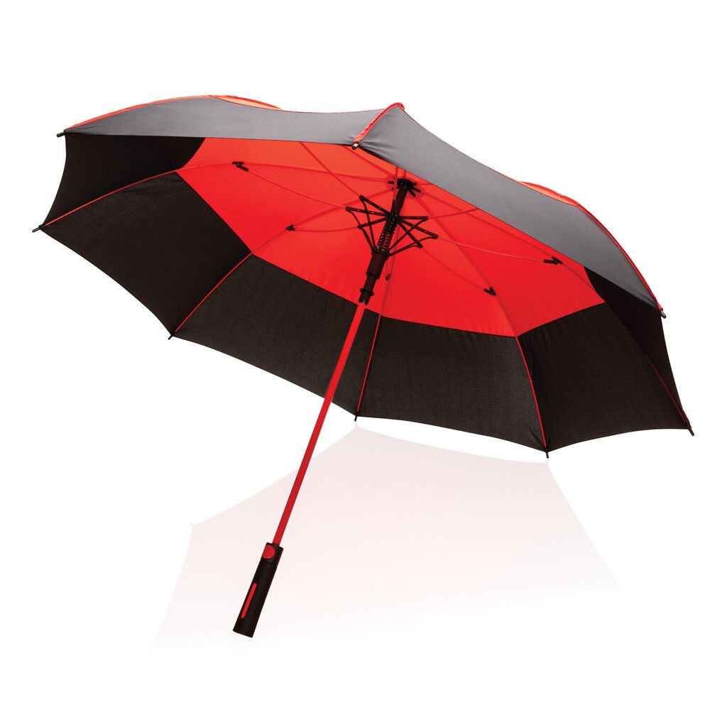 27" Impact AWARE™ RPET 190T Auto-Open Stormproof-Schirm - rot-361