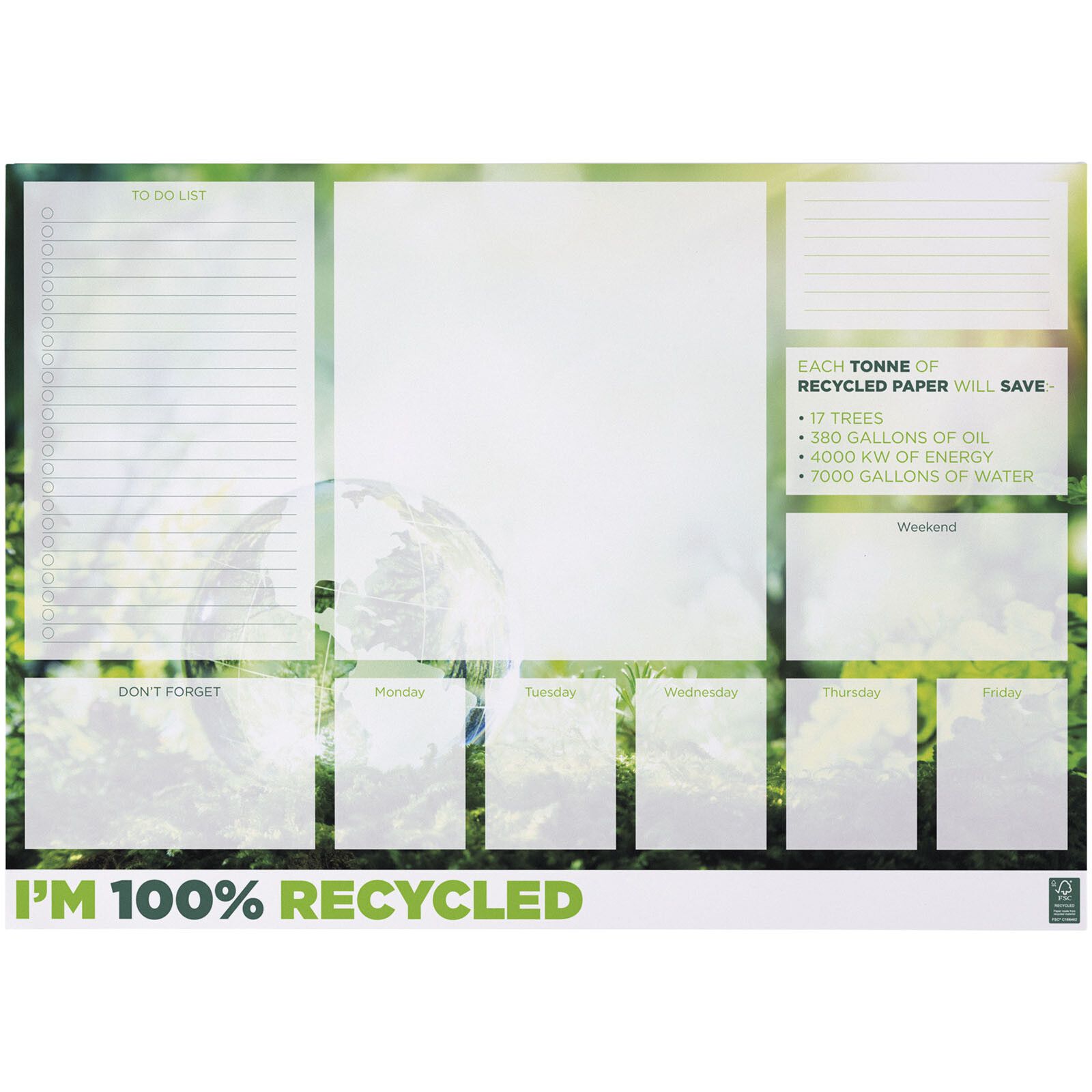 Desk-Mate A2 recycelter Notizblock - weiss-702