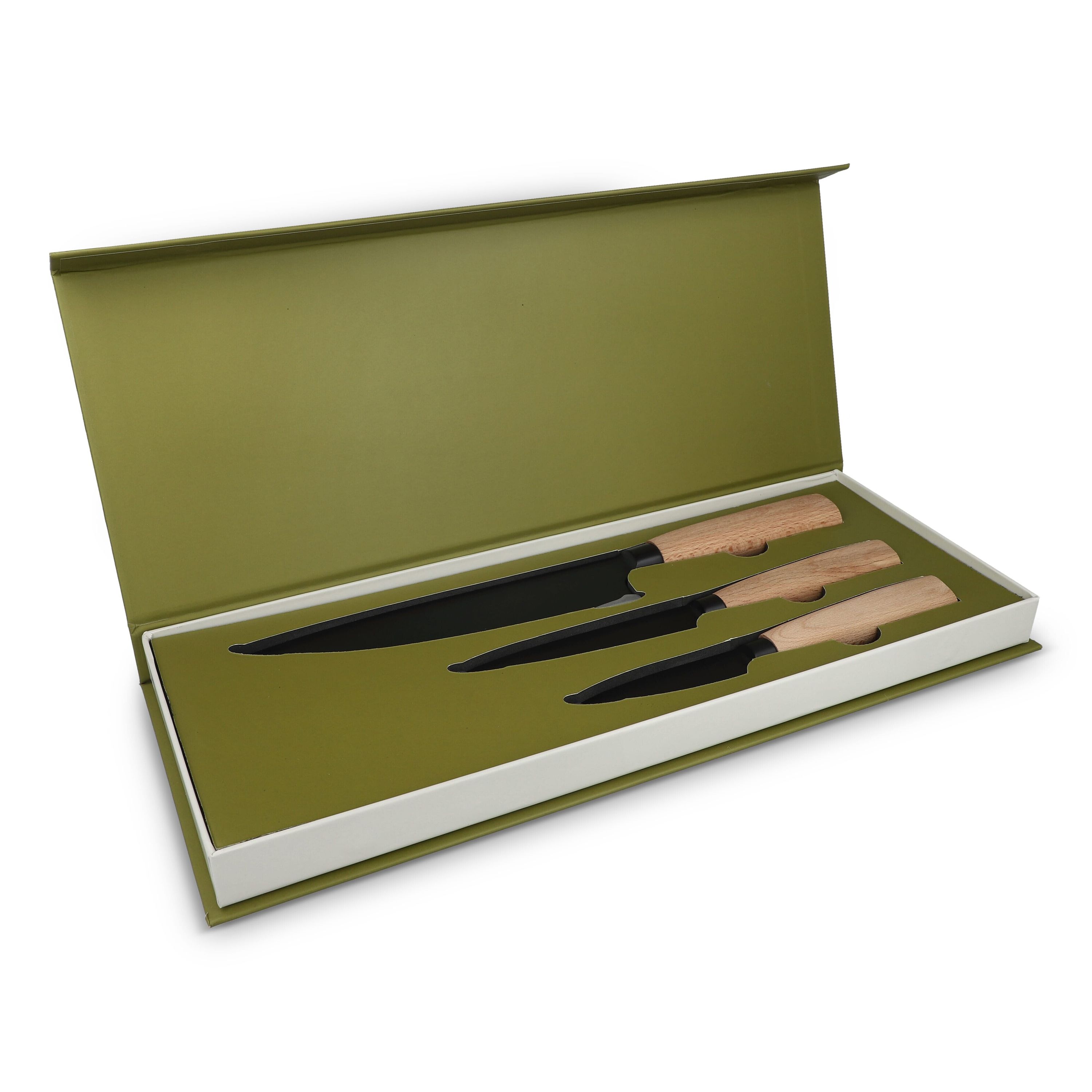 InSideOut 3 Stück Essential Messer Set Ravn - holz-358