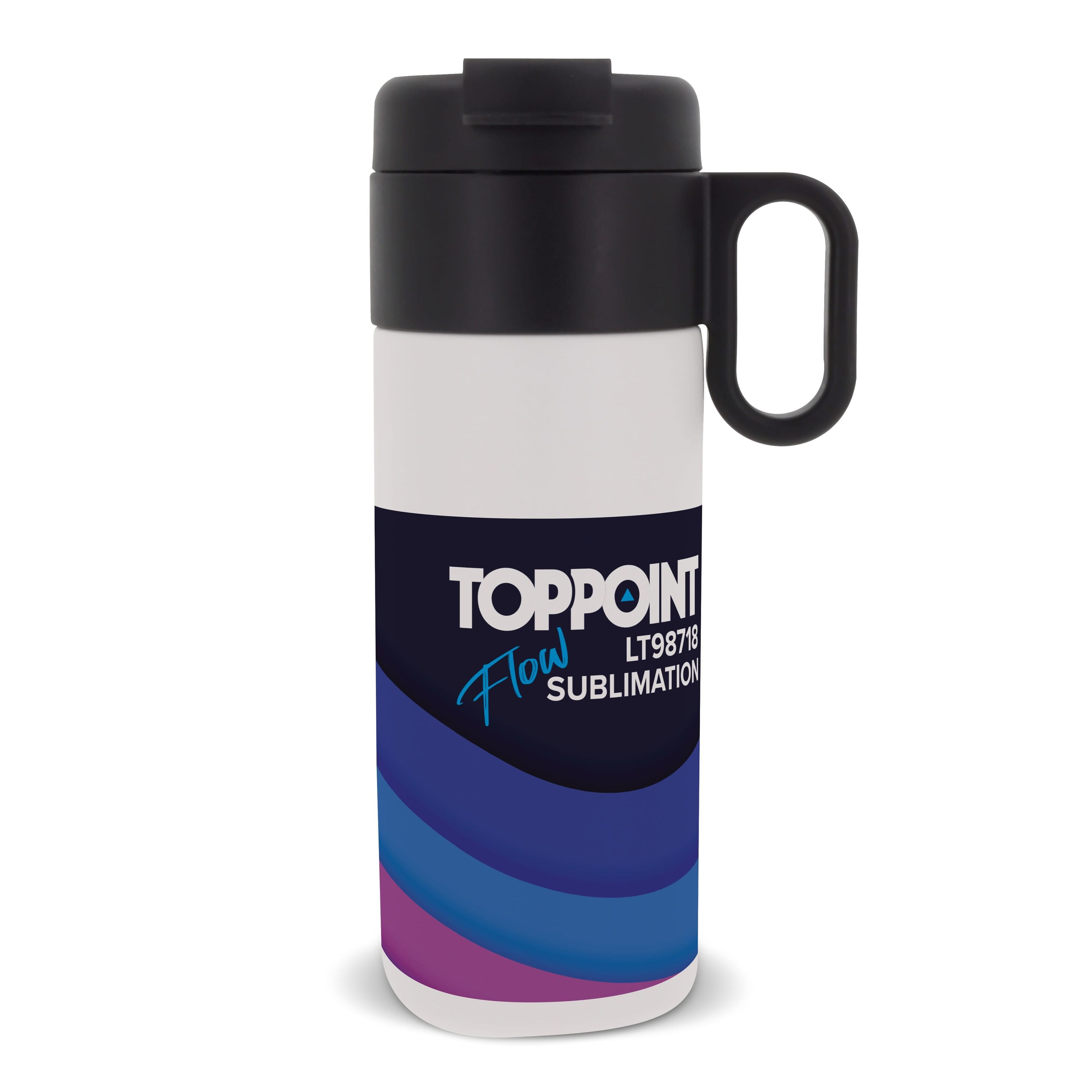 Isolierbecher Flow mit Griff Sublimation 400ml - weiss-403