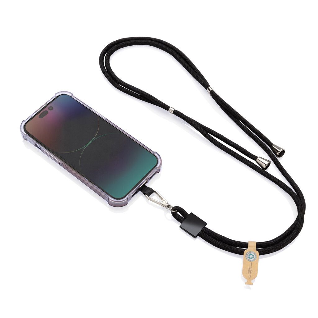 CarryLoop verstellbares Handyband aus RCS rec. PET - schwarz-144
