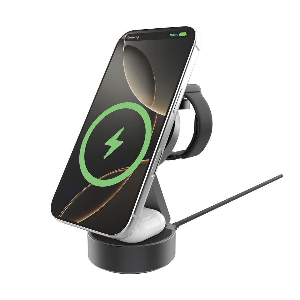 Quantum ultraschnelles kabelloses 3-in-1 25W RCS Ladegerät - grau-898