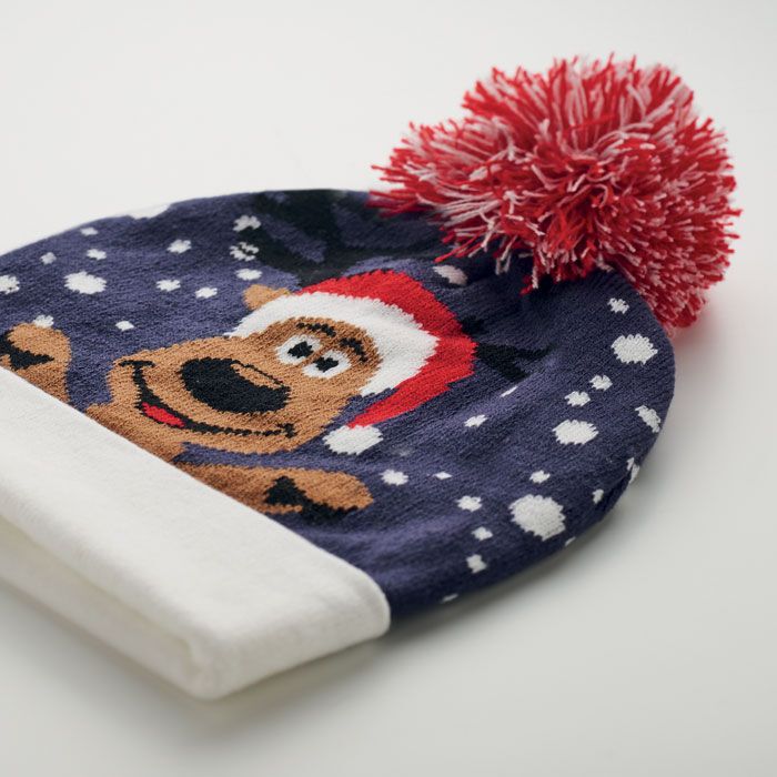 Weihnachtliche Strickmütze SHIMAS HAT - blau-865