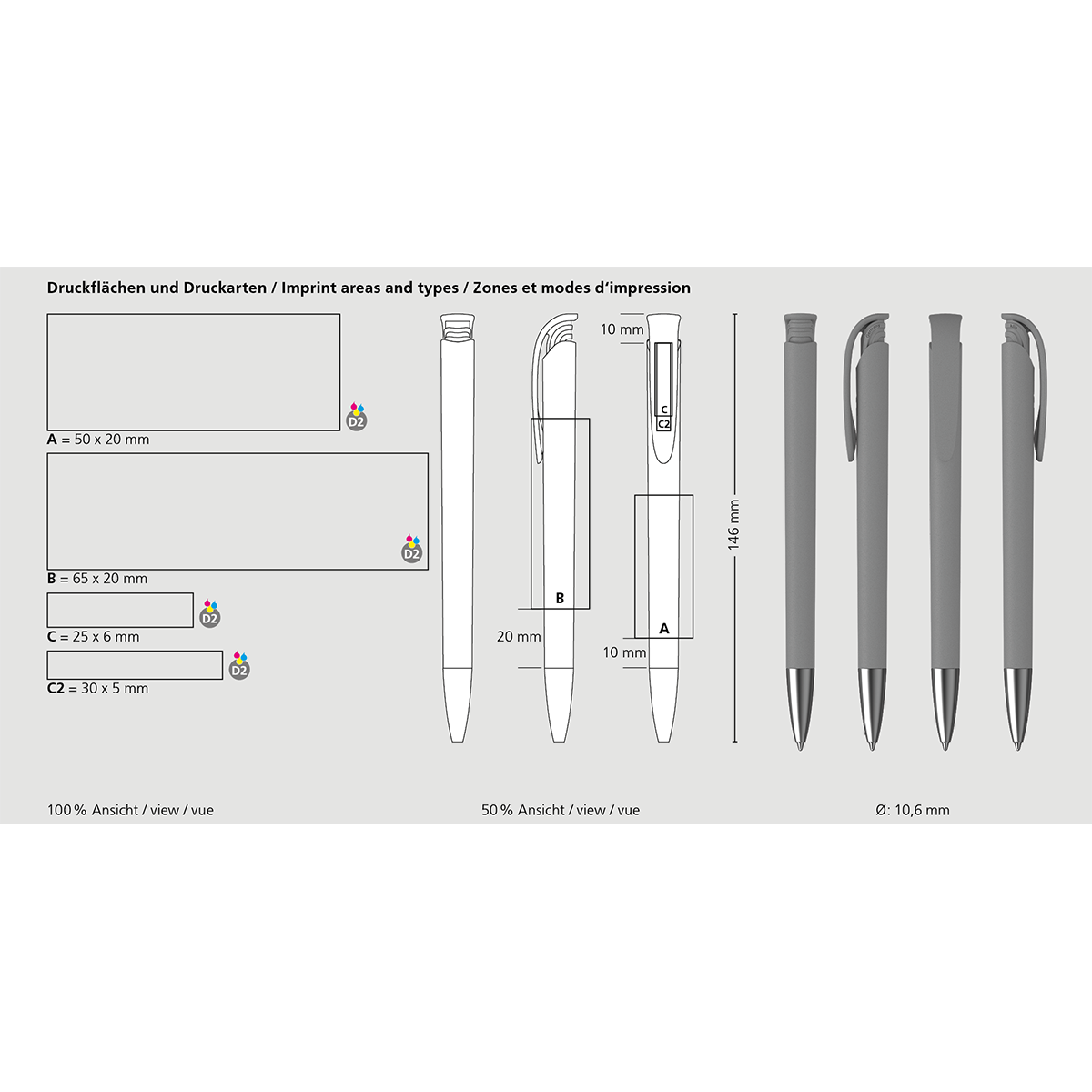 Druckkugelschreiber Jona softgrip Ms - softgrip kobaltblau-804
