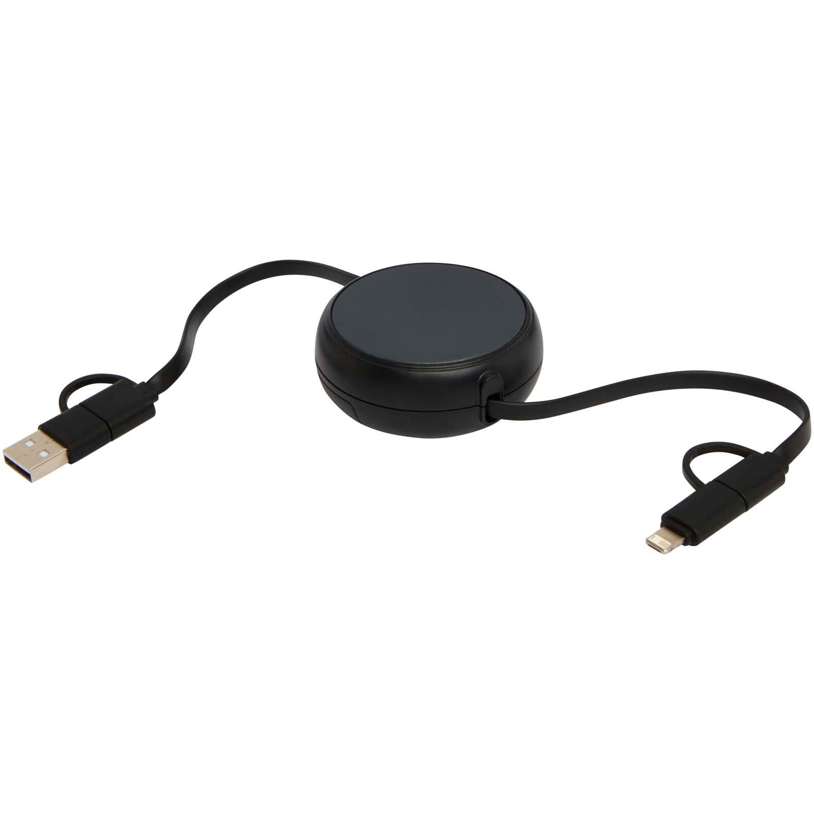 Alasia 100 cm 5-in-1 Kabel aus recyceltem Kunststoff und Aluminium, einziehbar, für Datenübertragung und mit 45W Schnellladung - schwarz-690