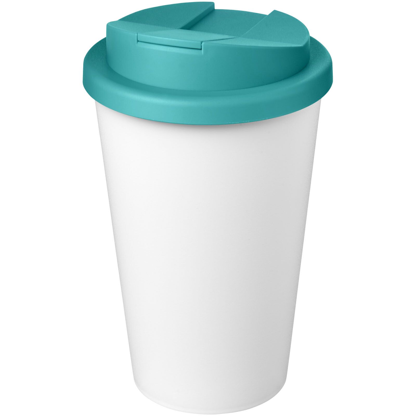 Americano Eco 350 ml recycelter Becher mit auslaufsicherem Deckel - aquablau -  weiss-740