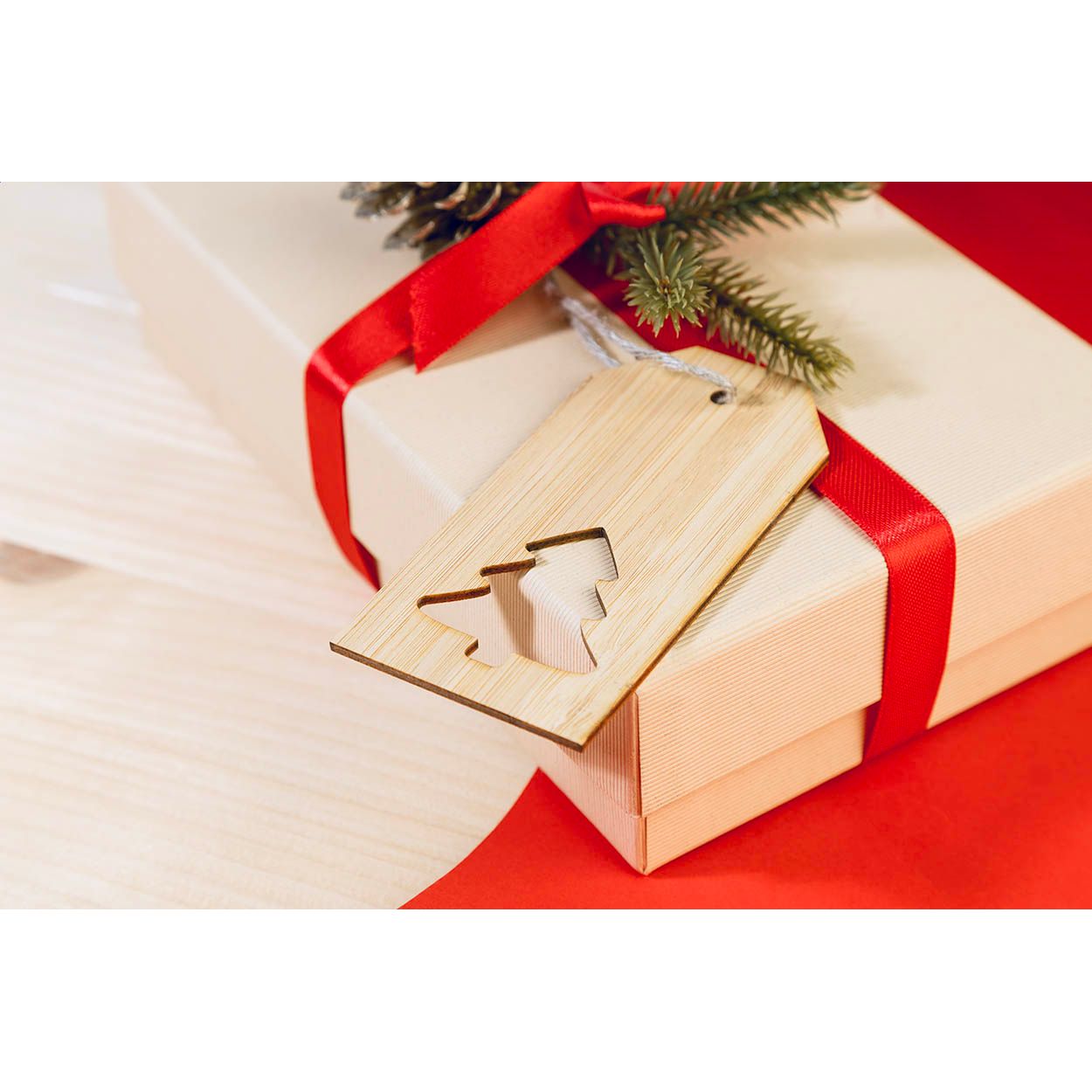 BamTag Geschenkanhänger, Weihnachtsbaum - natur-592
