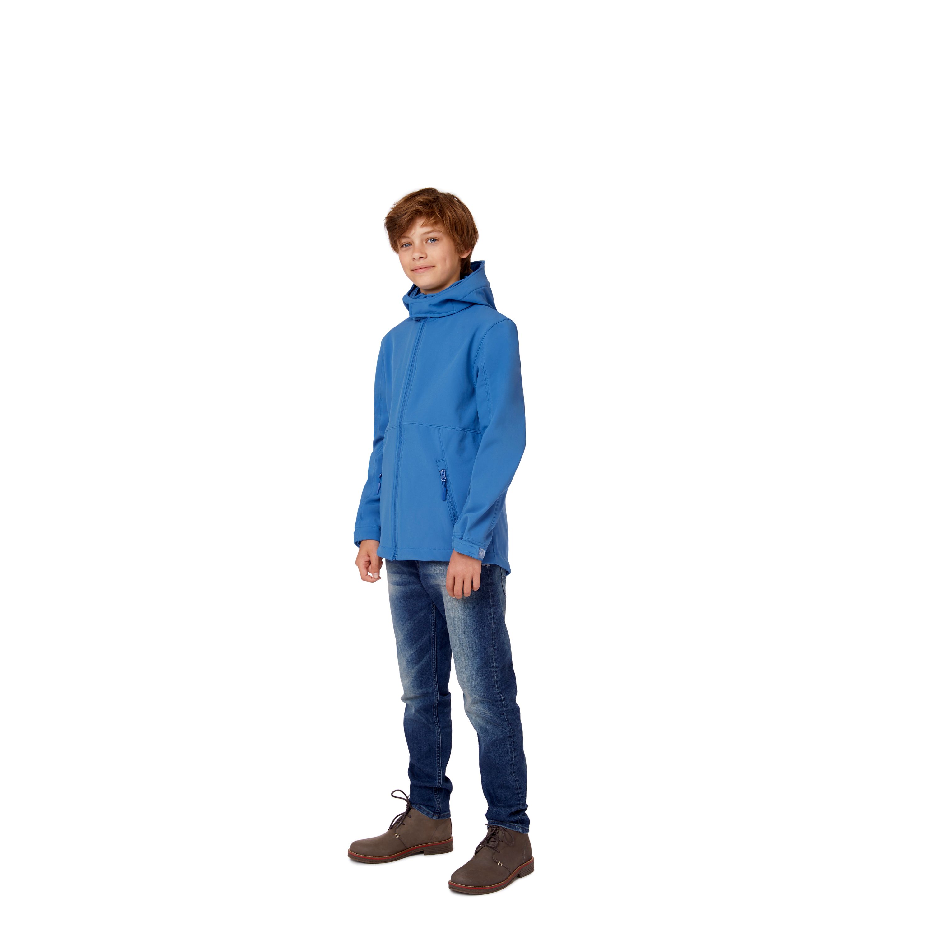Kids´ Hooded Softshell Jacket - azure - 11/12 (146/152)-82