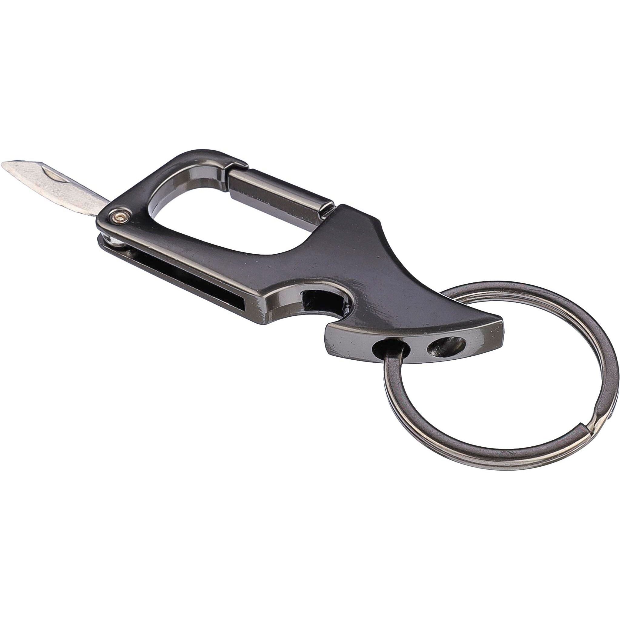 Metallkarabiner-Schlüsselanhänger Bella - stahlgrau-331