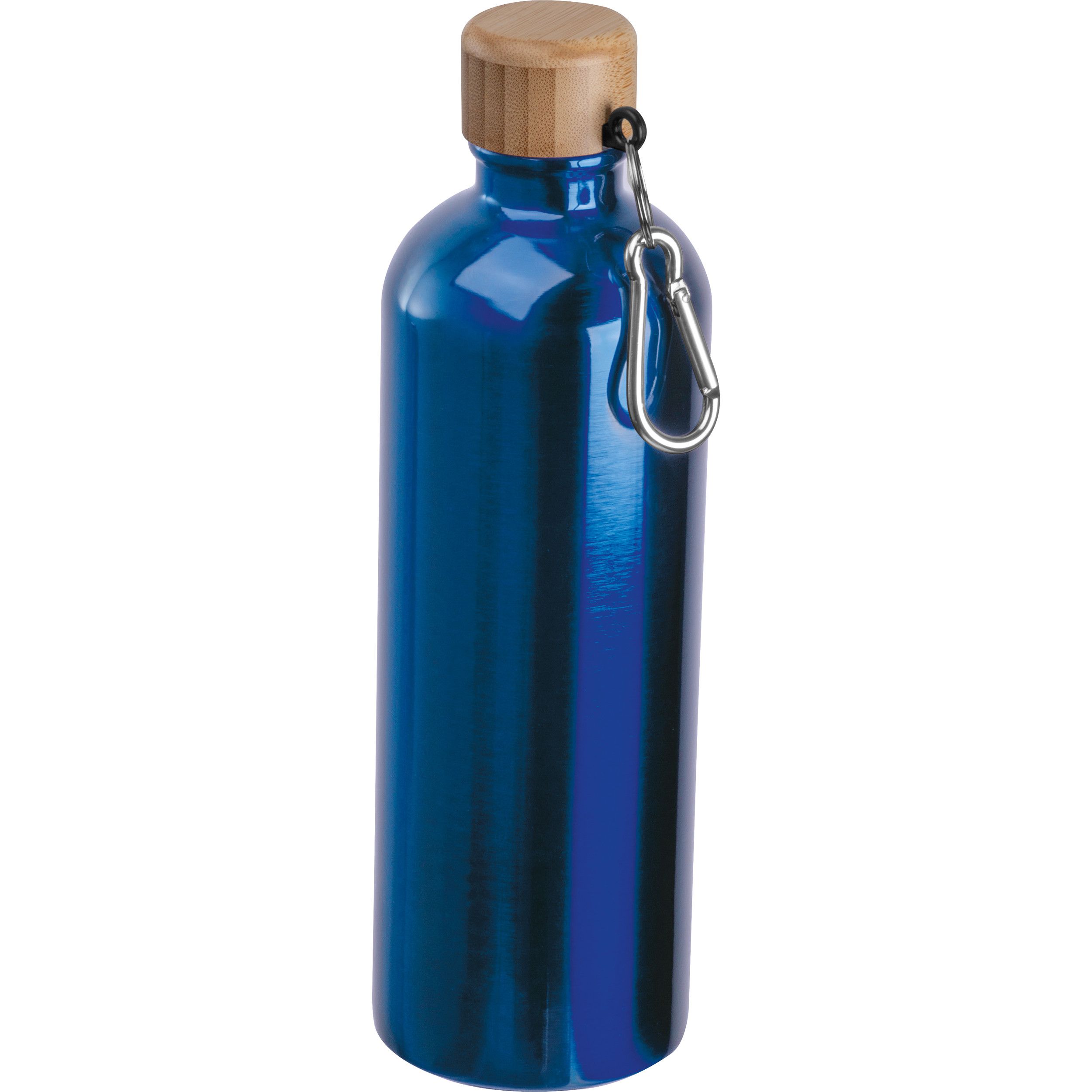 Edelstahltrinkflasche mit Karabiner, 750ml - blau-225
