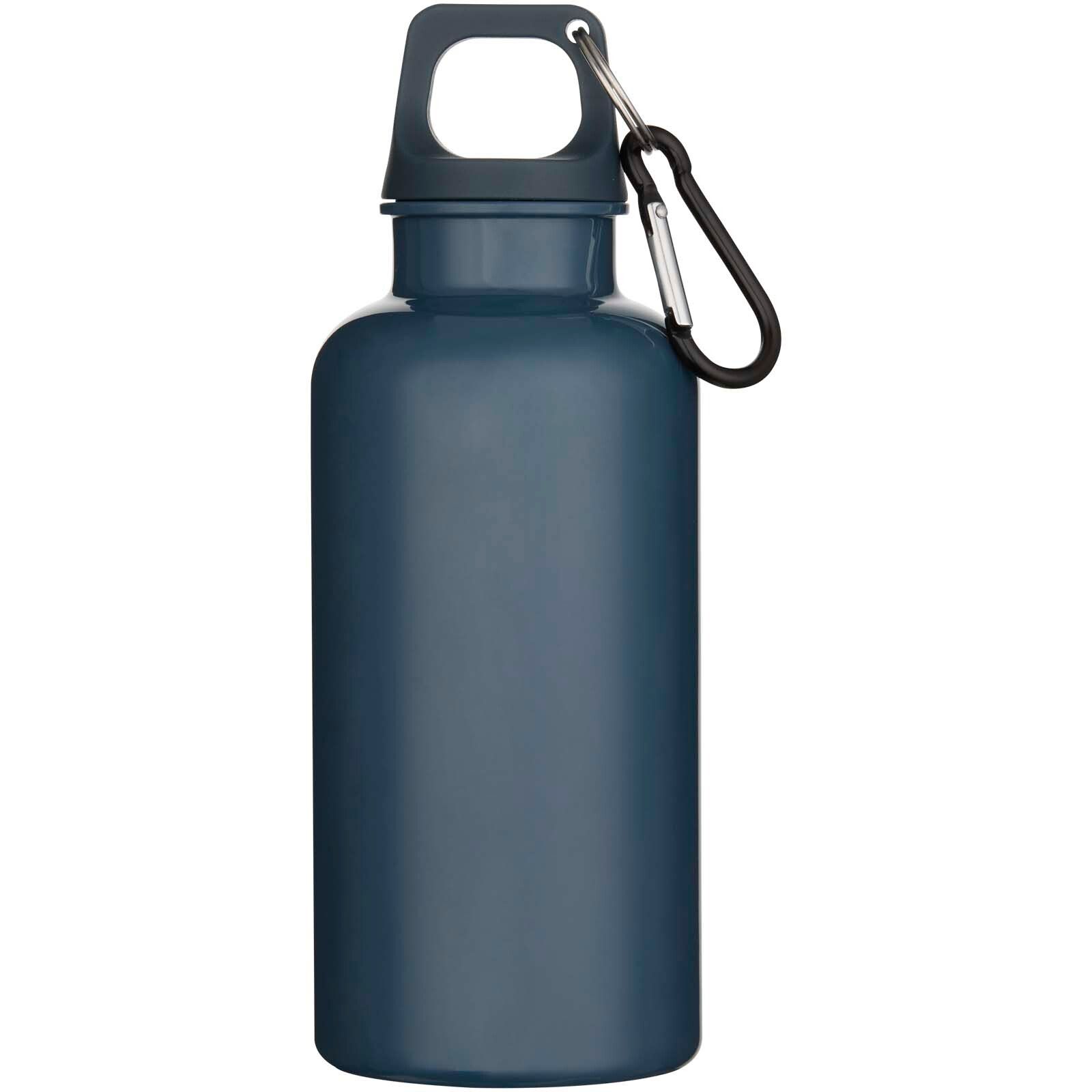 Oregon 400 ml einfarbige RS-zertifizierte Trinkflasche aus recyceltem Kunststoff mit Karabinerhaken  - hale blau-972