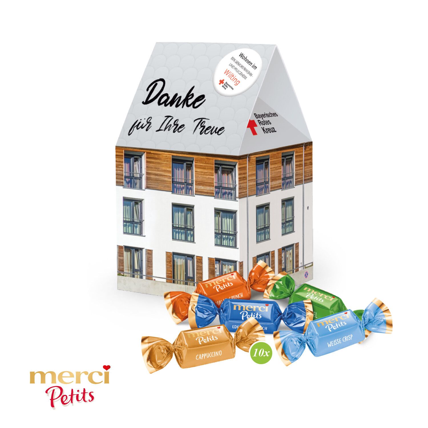 3D Präsent "Haus" mit Merci Petits-355