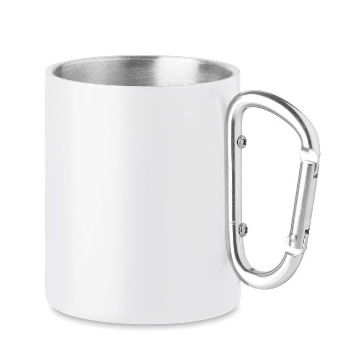 Trinkbecher mit Karabiner 300 ml AROM - weiß-907