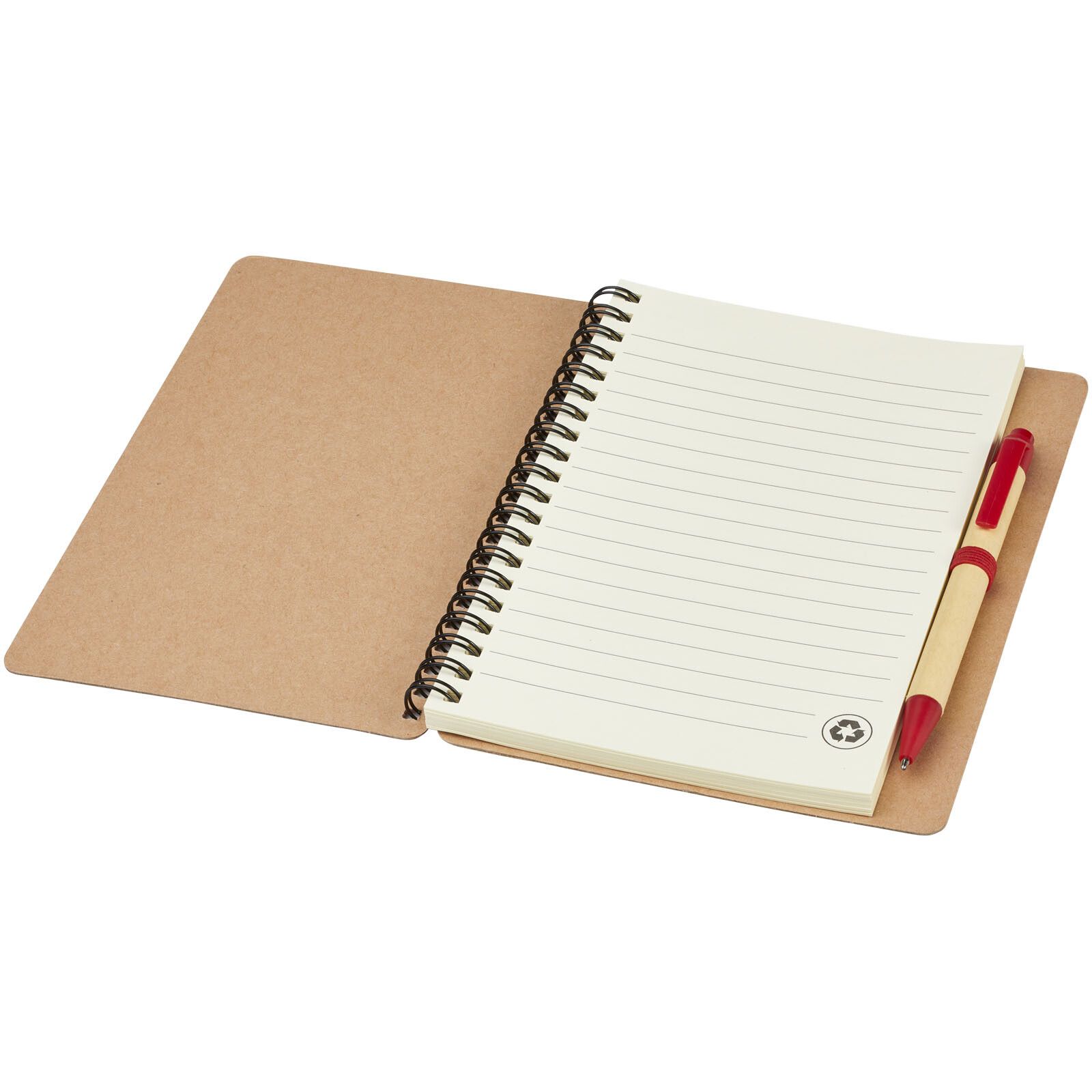 Priestly A6 Recycling Notizbuch mit Stift - natur -  rot-766