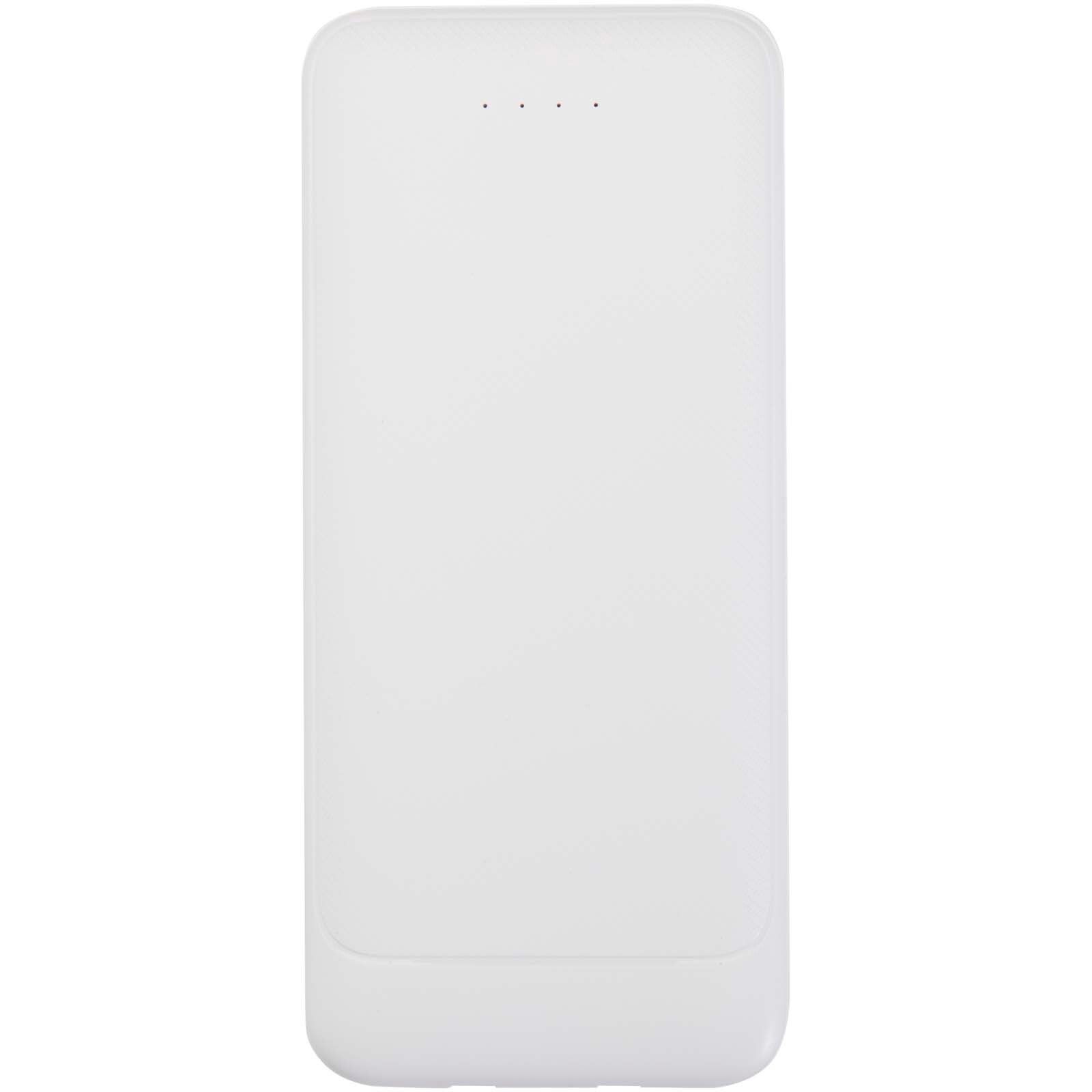 Adhil 10 W 10.000 mAh Powerbank aus recyceltem Kunststoff mit 2 integrierten Kabeln - weiss-615