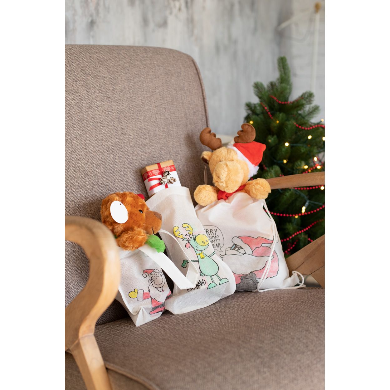 Plicom Weihnachtsstrumpf - weiß - rot-578