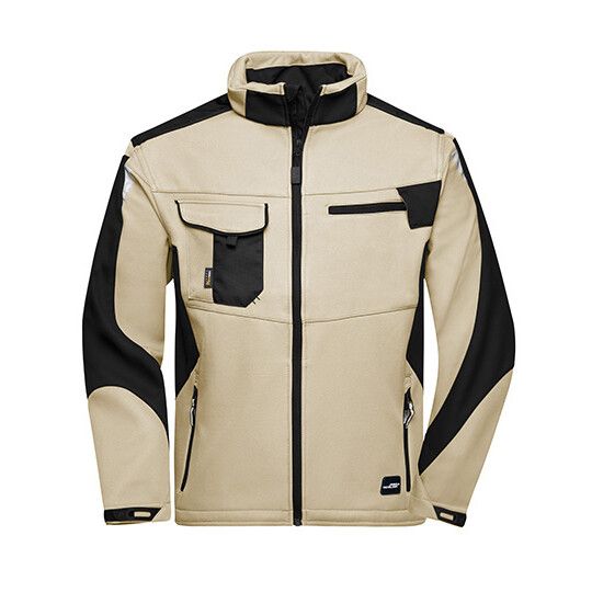 Workwear Softshell Jacket -STRONG- - stone - black-204