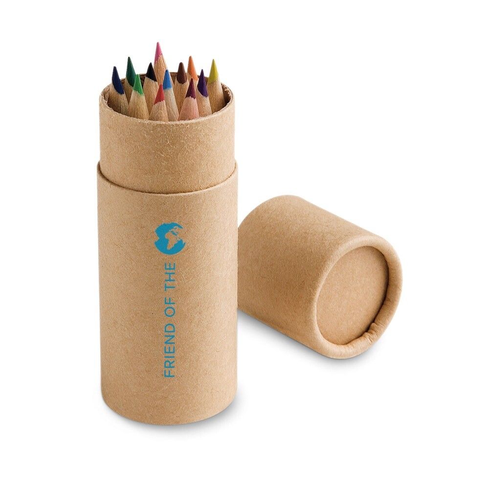 CYLINDER Buntstift Schachtel mit 12 Buntstiften - natur-80