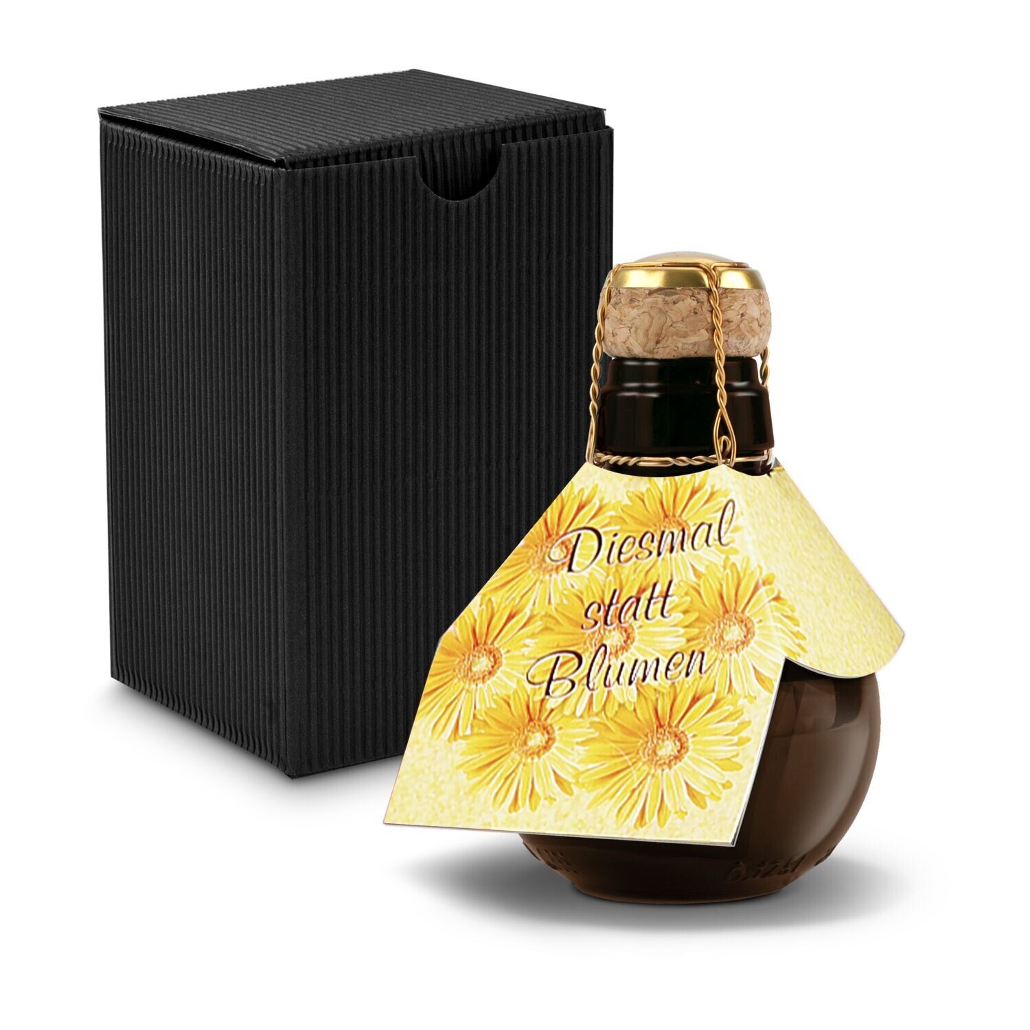 Kleinste Sektflasche der Welt - Diesmal statt Blumen 125ml - schwarz-881