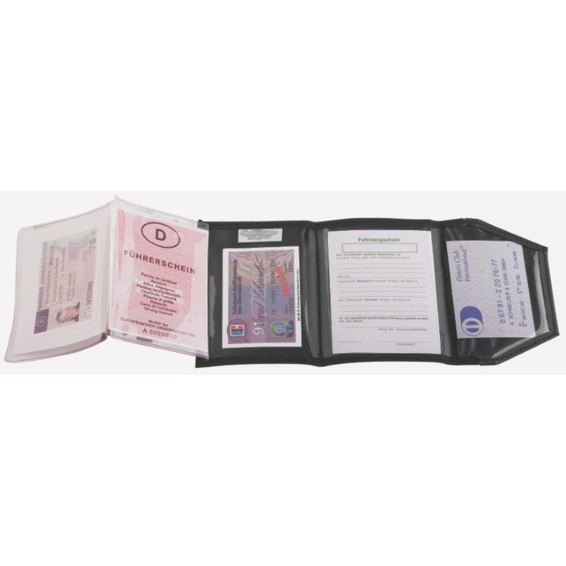 CreativDesign® Ausweistasche "ColourStripe" - schwarz - schwarz-572