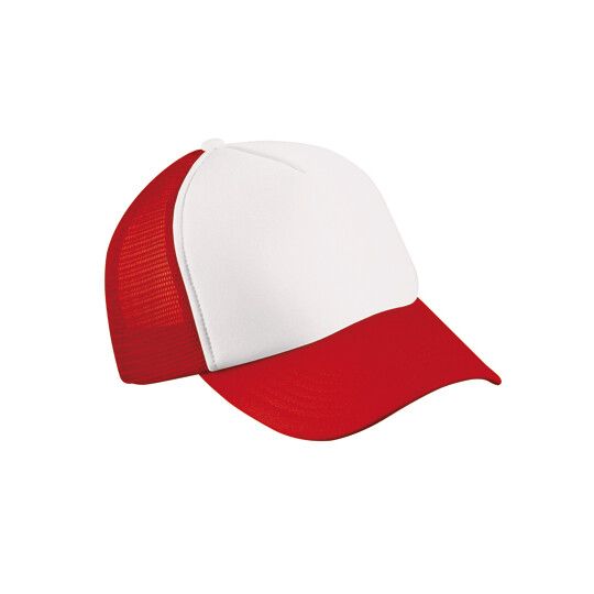 5-Panel Polyester Mesh Cap - white - red-742