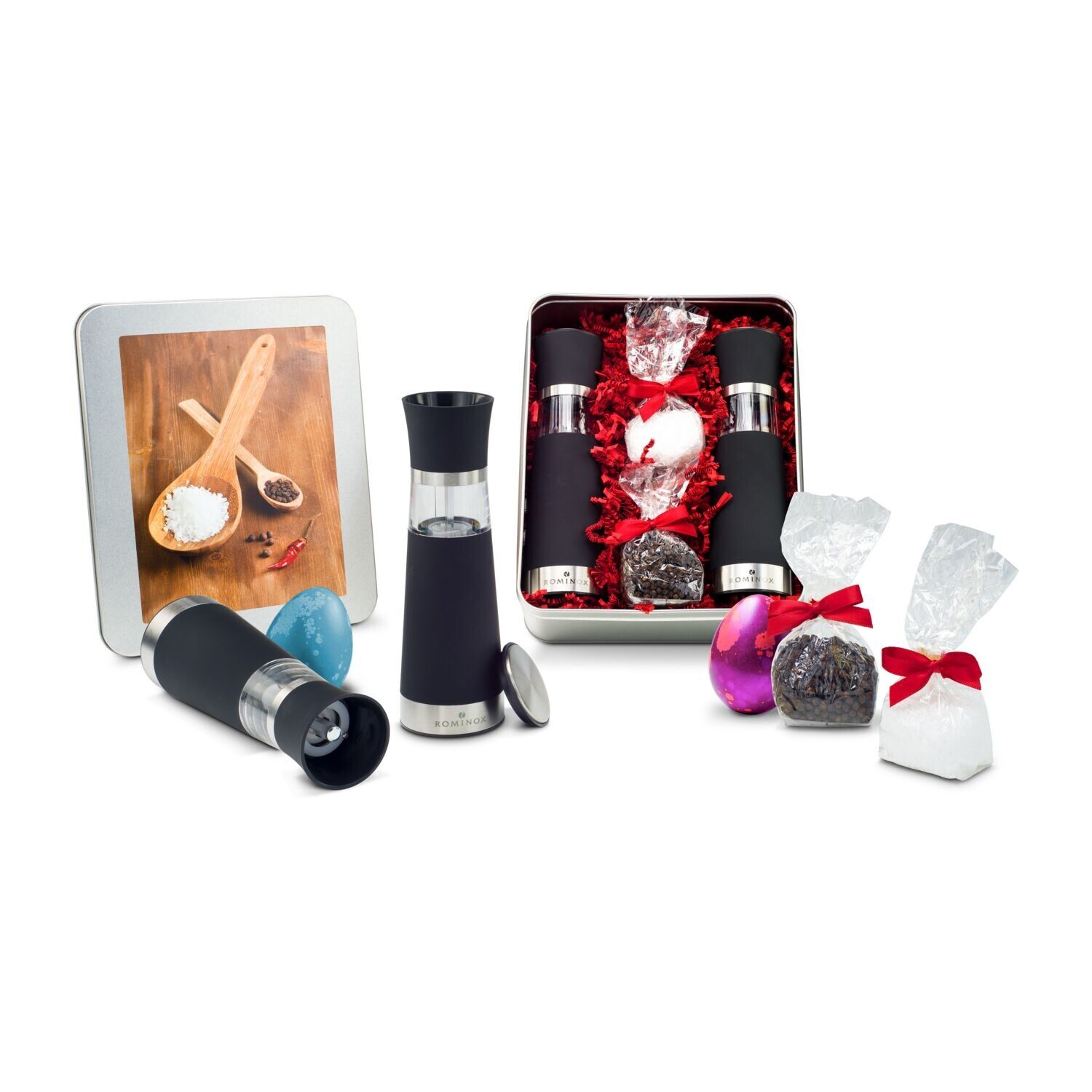 Geschenkset Oster Salz- & Pfeffermühlen Set - in Silberdose-193