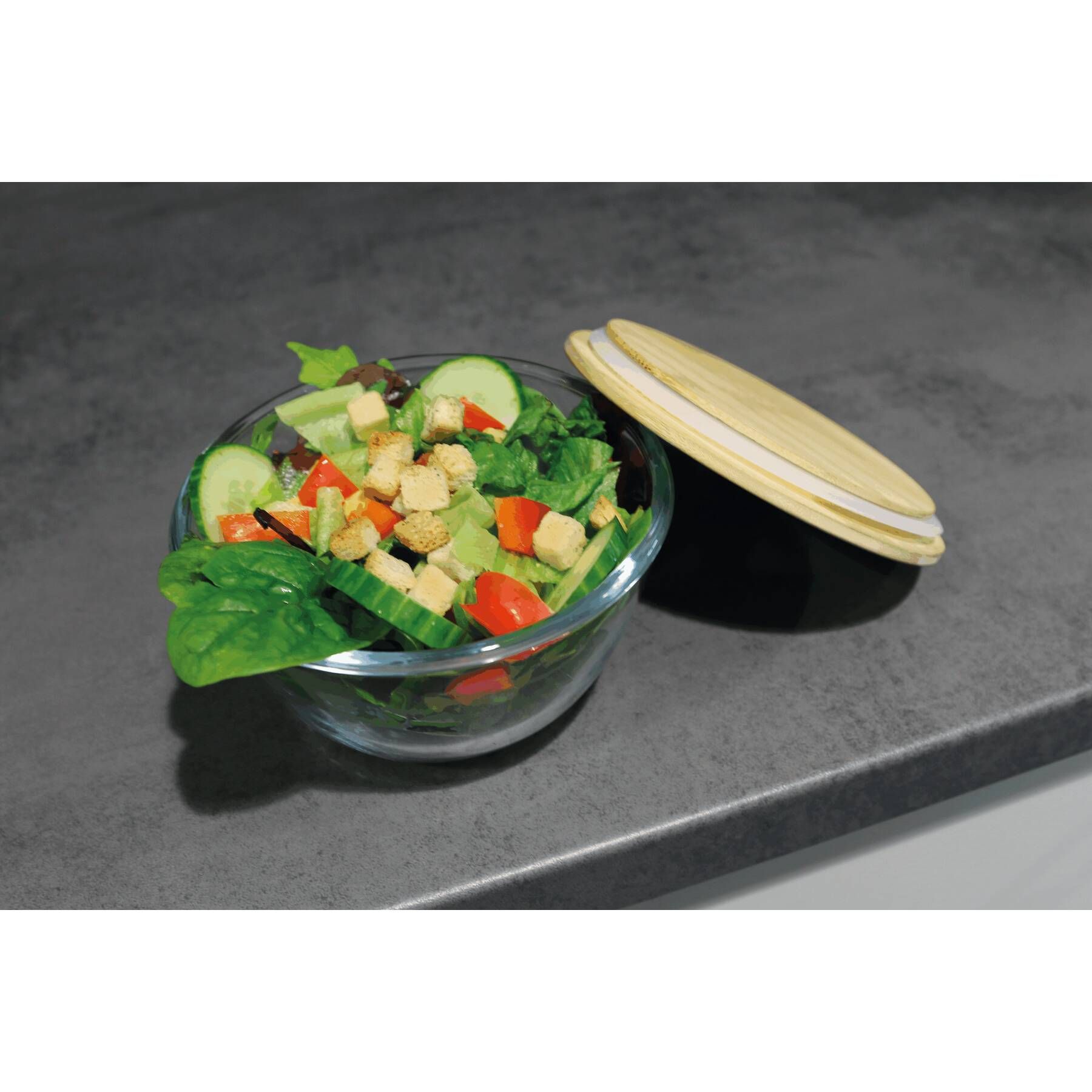 Glasschüssel FRESH LUNCH - braun - transparent-958