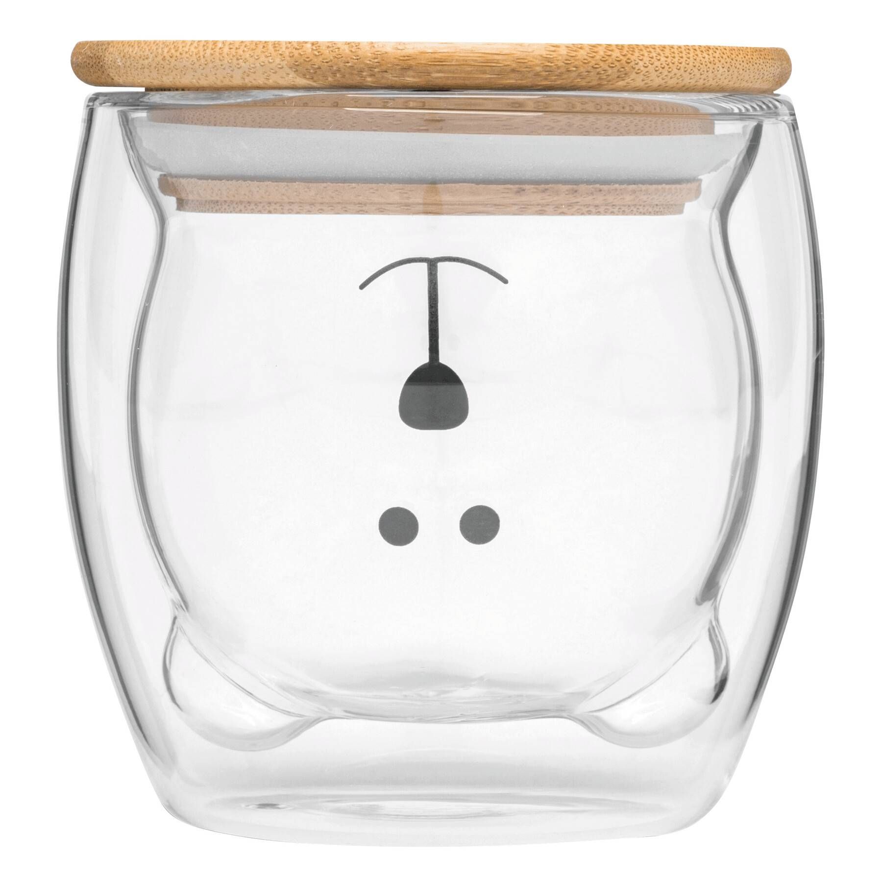 Glas BAMBOO BEAR - braun - transparent-278