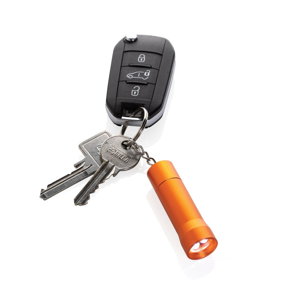 Flash Schlüsselanhänger-Taschenlampe aus RCS rec. Aluminium - orange-343