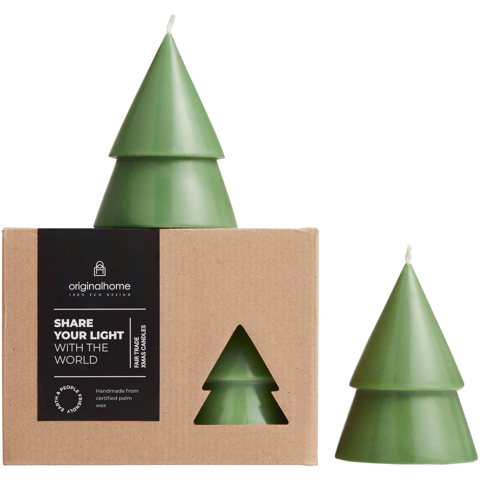 Originalhome Weihnachtsbaum Kerze M, 2er Set - heather grün-993