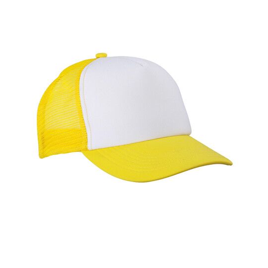5-Panel Polyester Mesh Cap - white - sun yellow-11