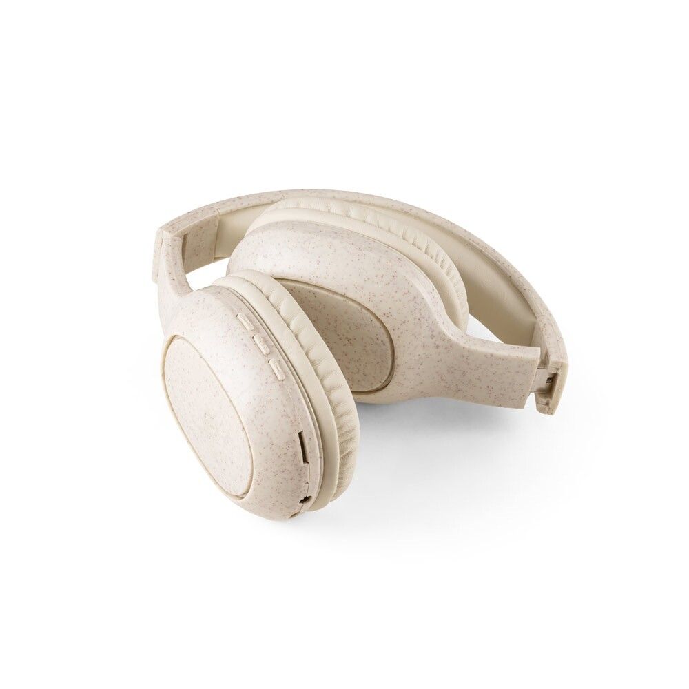 FEYNMAN Kopfhörer wireless & faltbar, 4 Std Akk. aus Weizenstroh & ABS - natur-804