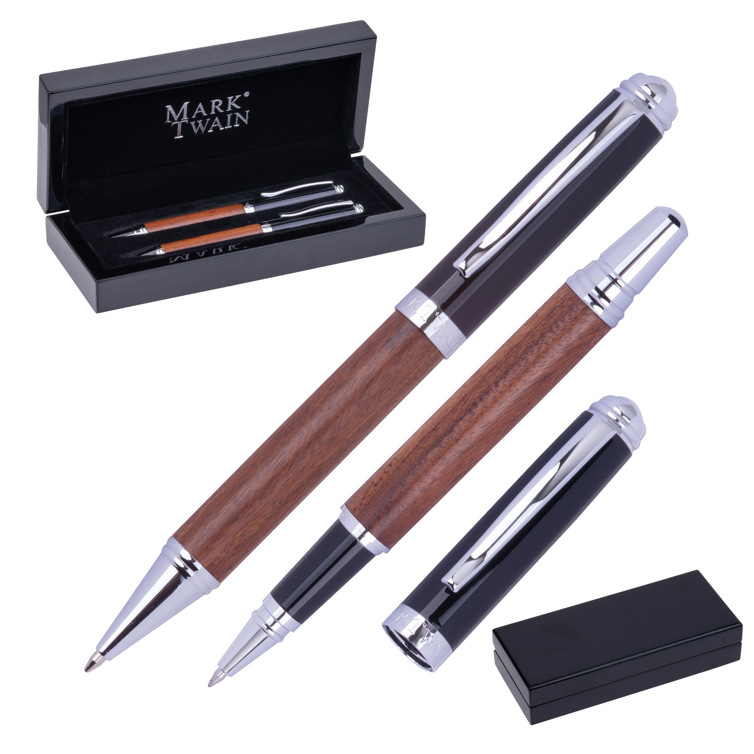 Mark Twain Holz Schreibset LORENZO - beige-916