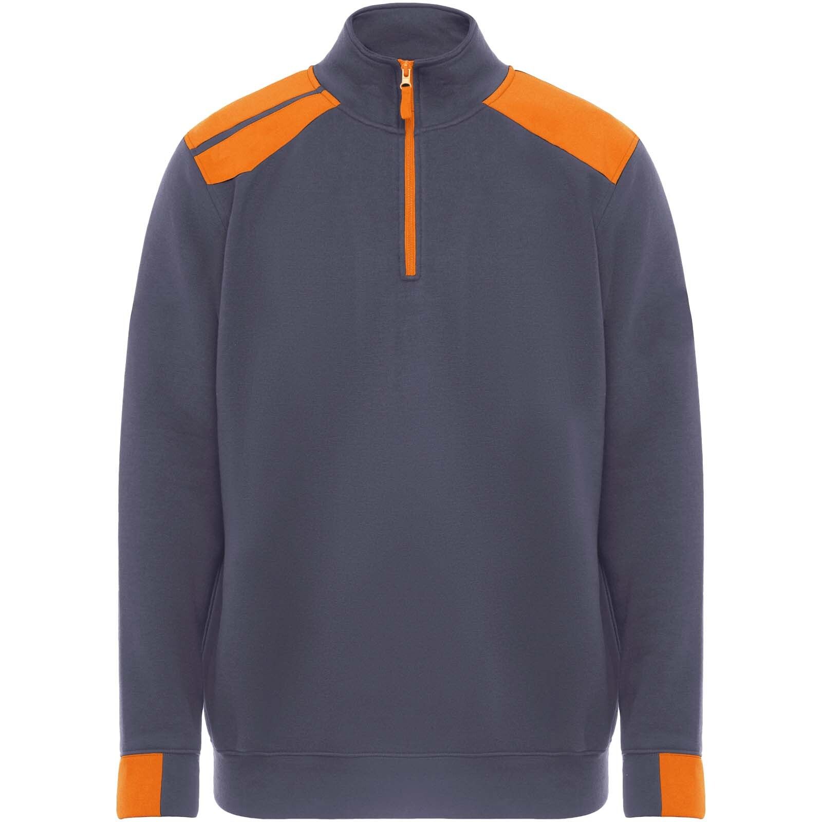 Maverick Pullover für Herren mit halbem Reißverschluss, 280 g/m2 - blei -  orange-243