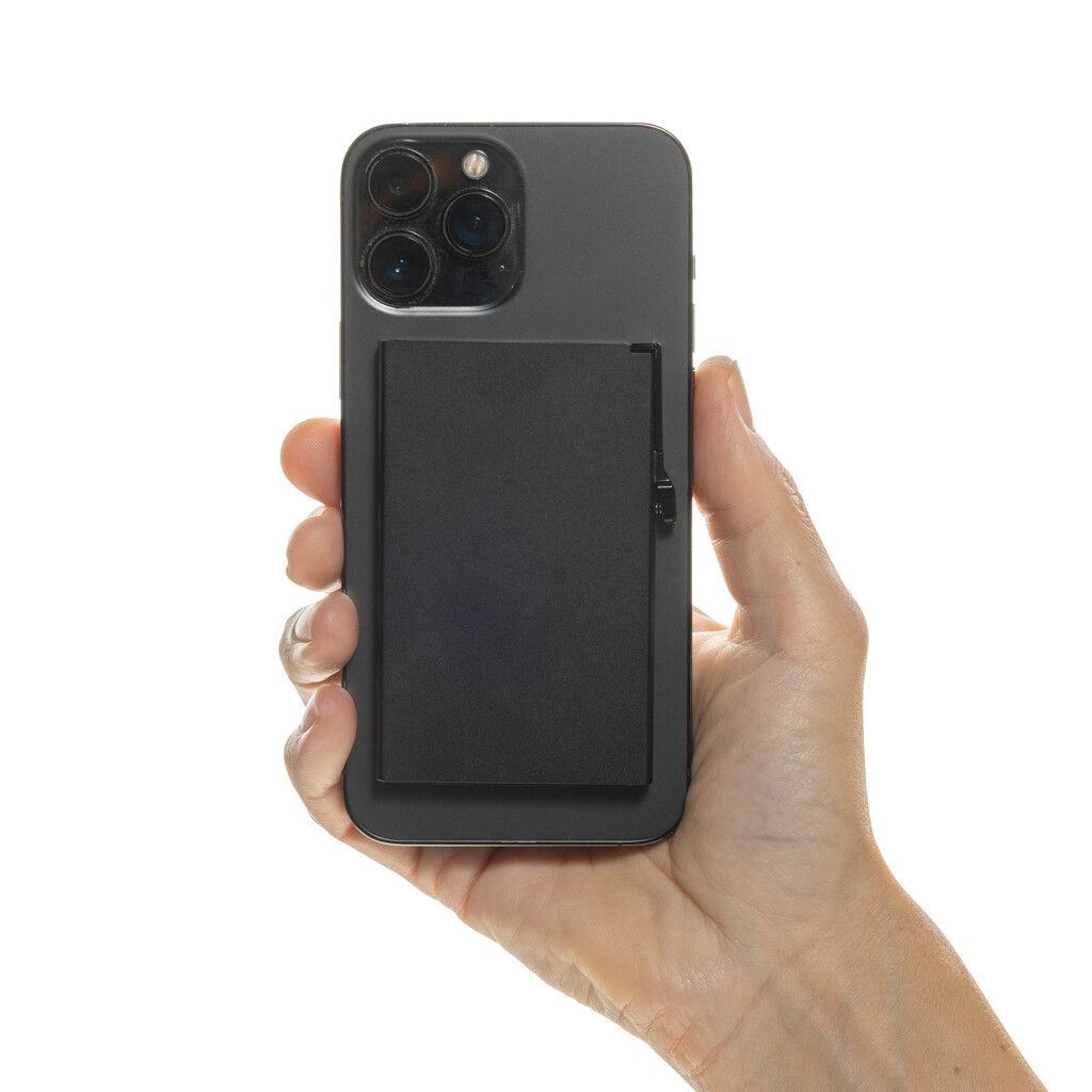 Magnetischer RFID-Kartenhalter aus Aluminium für Smartphones - schwarz-856