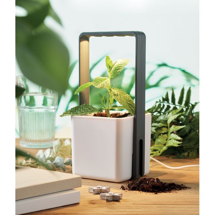 Inndor-Pflanztopf mit LED LUSHLET - weiß-834