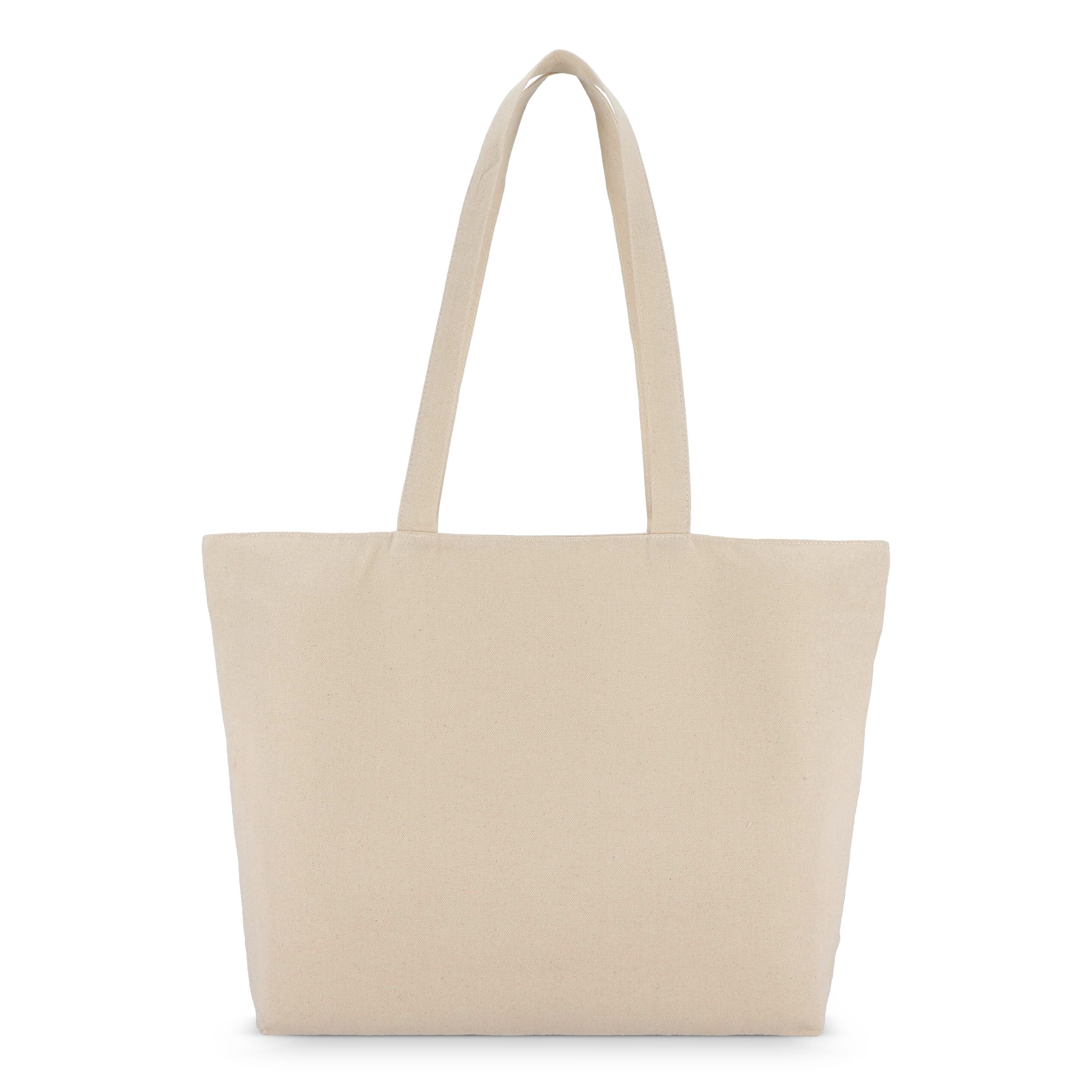 Baumwoll-Tragetasche mit Reißverschluss OEKO-TEX® 47 x 11 x 35cm 320g/m² - natur-366