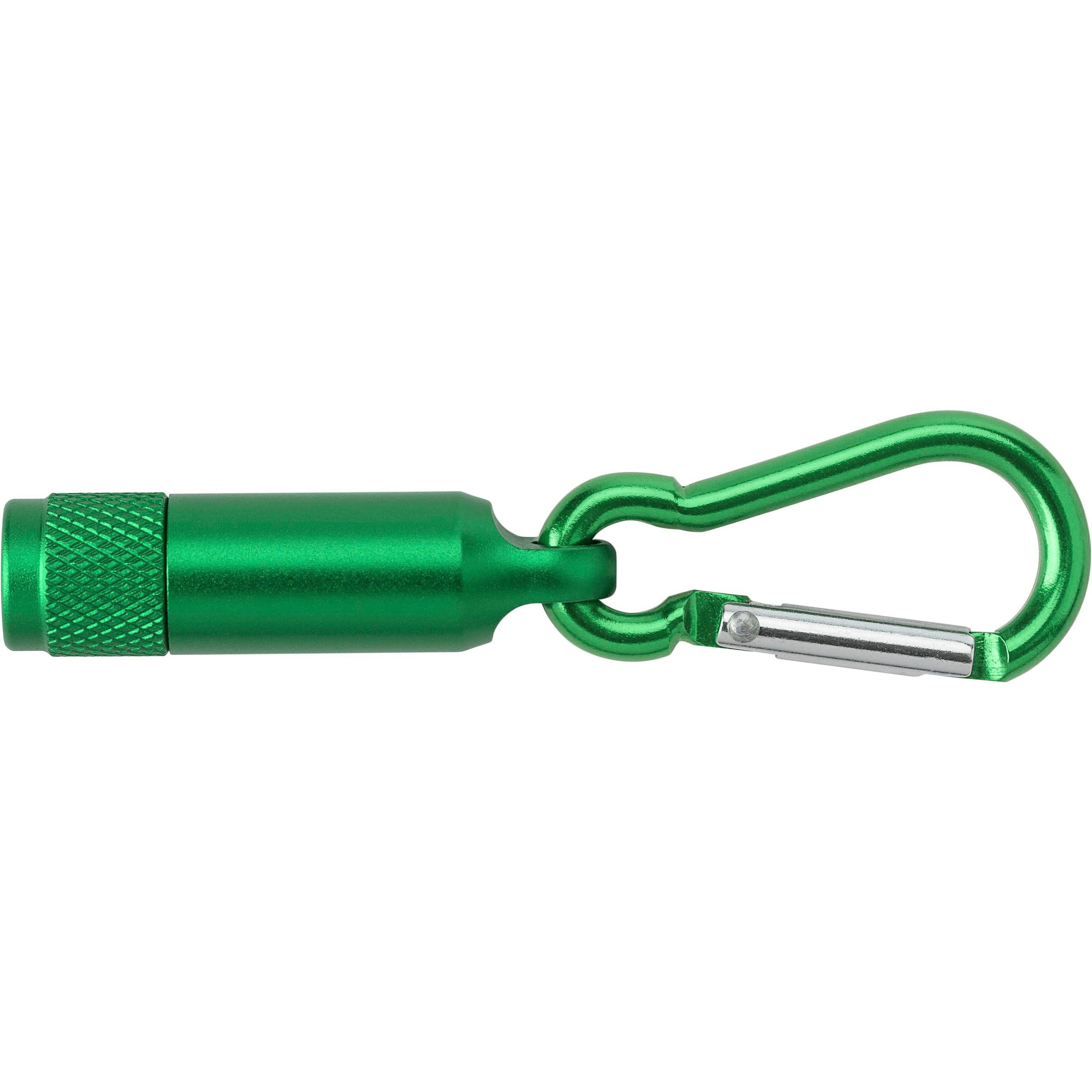 Mini-Taschenlampe aus Aluminium mit Karabiner Tracy - grün-160